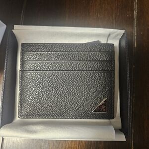 Prada Textured Black Card Holder